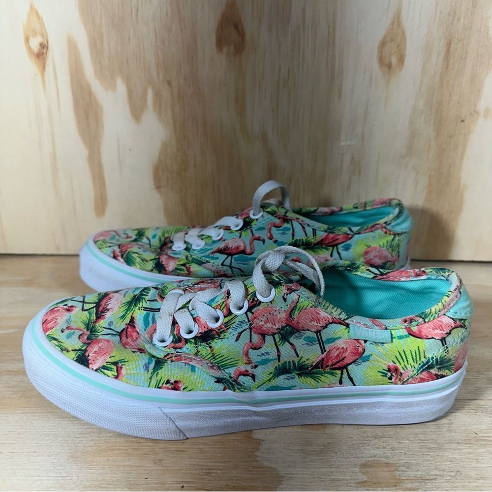Vans Floral Flamingo Canvas Sneakers Women’s Size 5